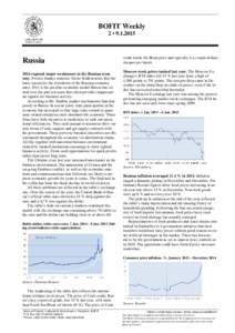 BOFIT Weekly 2 • Russia 2014 exposed major weaknesses in the Russian economy. Former finance minister Alexei Kudrin notes that the basic reason for the slowdown of the Russian economy