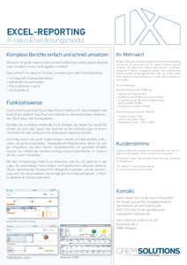 EXCELREPORTING  iX-Haus Erweiterungsmodul Komplexe Berichte einfach und schnell umsetzen