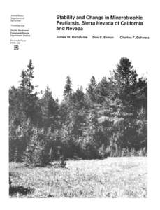 Stability and Change in Minerotrophic Peatlands, Sierra Nevada of California and Nevada