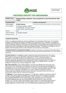 Date electronic copy received at AINSE: PROGRESS REPORT FOR AINGRA09006 PROJECT TITLE