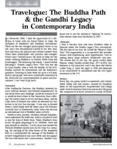 Persepectives on Gandhi  Travelogue: The Buddha Path & the Gandhi Legacy in Contemporar y India by Jerlina Love