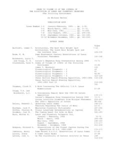 INDEX TO VOLUME 19 OF THE JOURNAL OF THE ASSOCIATION OF LUNAR AND PLANETARY OBSERVERS (The Strolling Astronomer) by Michael Mattei PUBLICATION DATA Issue Number 1-2
