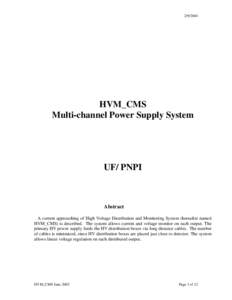 HVM_CMS Multi-channel Power Supply System  UF/ PNPI