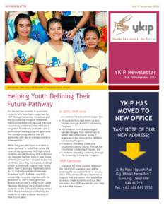 YKIP NEWSLETTER  Vol. IV November 2014 YKIP Newsletter Vol. IV November 2014