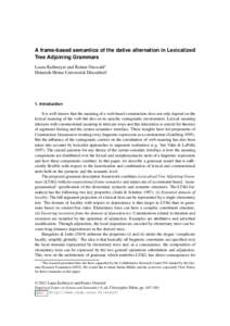 A frame-based semantics of the dative alternation in Lexicalized Tree Adjoining Grammars