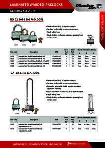 Master Lock Retail - Laminated Padlocks