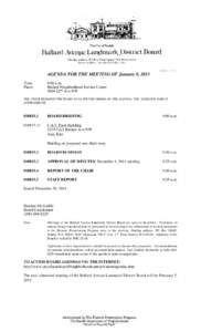 BLD[removed]AGENDA FOR THE MEETING OF January 8, 2015 Time: Place: