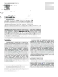 Clinics in Dermatology, 213 – 221  Loxoscelism David L. Swanson, MDa,*, Richard S. Vetter, MSb a