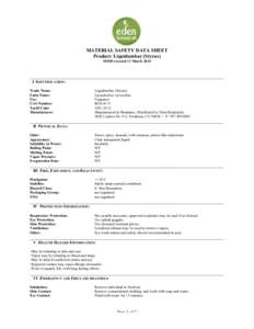 MATERIAL SAFETY DATA SHEET Product: Liquidambar (Styrax) MSDS created 13 March 2014 _____________________________________________________________________________________ I IDENTIFICATION: