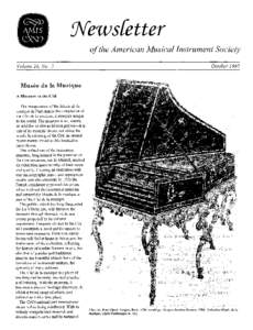:News fetter of the American Musical Instrument Society Volume 26, No. 3 October 1997
