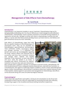 Microsoft Word - Management of Side Effects from Chemotherapy.doc