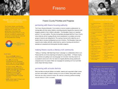 Fresno FRESNO COUNTY GRADE-LEVEL READING COALITION FUNDERS AND PARTNERS