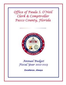 Office of Paula S. O’Neil Clerk & Comptroller Pasco County, Florida Annual Budget Fiscal Year[removed]