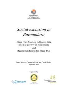 Social exclusion in Boroondara Stage One