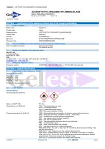 SIA0035.0 - ACETOXYETHYLTRIS(DIMETHYLAMINO)SILANE  ACETOXYETHYLTRIS(DIMETHYLAMINO)SILANE Safety Data Sheet SIA0035.0 Date of issue: 