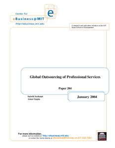 Global Outsourcing of Professional Services