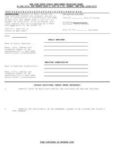 NEW YORK STATE PUBLIC EMPLOYMENT RELATIONS BOARD PO BOX 2074, ESP AGENCY BLDG 2, FLS 18 & 20, ALBANY, NEW YORKJ O I N T R E Q U E S T F O R S T A F F G R I E V A N C E M E D/ A R B FOR OFFICE USE ONLY INSTRUC