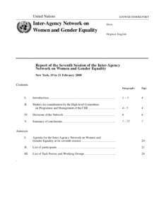 United Nations  Inter-Agency Network on Women and Gender Equality  IANWGE/2008/REPORT