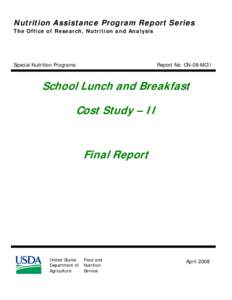 National School Lunch Act / School meal / Economy of the United States / Government / Lunch / School Breakfast Program / WIC / United States / United States Department of Agriculture / Food and Nutrition Service / Reduced price meal