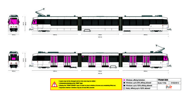 Windows: affixing forbidden  TRAM S04 • All elements exclusively on the “PRINT“ layer.