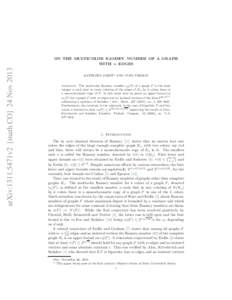 arXiv:1311.5471v2 [math.CO] 24 NovON THE MULTICOLOR RAMSEY NUMBER OF A GRAPH WITH m EDGES KATHLEEN JOHST* AND YURY PERSON Abstract. The multicolor Ramsey number rk (F ) of a graph F is the least