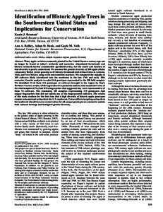 HORTSCIENCE 44(3):589–[removed]Identification of Historic Apple Trees in the Southwestern United States and Implications for Conservation Kanin J. Routson1