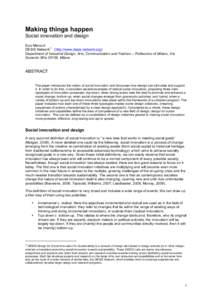 Architecture / Participatory design / Social innovation / Designs of the Time / Innovation / Sustainable design / Social enterprise / Lemelson Foundation / Design / Visual arts / Structure