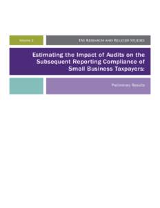 Volume 2  TAS Research and Related Studies Estimating the Impact of Audits on the Subsequent Reporting Compliance of