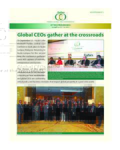 ADVERTISEMENT 1  AT THE CROSSROADS September 12 – 14, 2011  Global CEOs gather at the crossroads