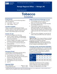 Financial economics / Financial institutions / Institutional investors / Crop insurance / Agriculture / Economics / Insurance / Prevented planting acreage / Tobacco / United States Department of Agriculture / Agricultural economics / Agricultural insurance