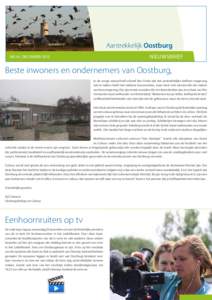 Aantrekkelijk Oostburg NIEUWSBRIEF NR.16 | DECEMBERBeste inwoners en ondernemers van Oostburg,