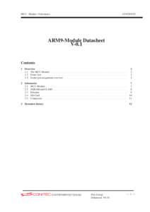 CONTENTS  MCU - Module / Schematics ARM9-Module Datasheet V-0.1