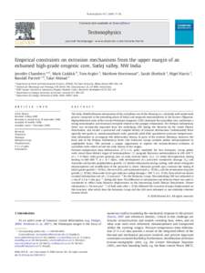 Empirical constraints on extrusion mechanisms from the upper margin of an exhumed high-grade orogenic core, Sutlej valley, NW India