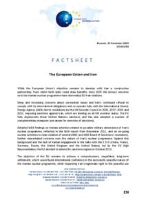 Brussels, 19 November[removed]FACTSHEET The European Union and Iran