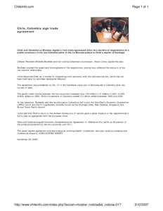 ChileInfo.com  Page 1 of 1 Chile, Colombia sign trade agreement