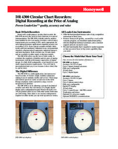 DR 4300 Circular Chart Recorders: Digital Recording at the Price of Analog Proven LeaderLine™ quality, accuracy and value Basic 10-Inch Recorders  All LeaderLine Instruments: