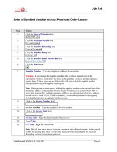 Enter a Standard Voucher without Purchase Order Lesson