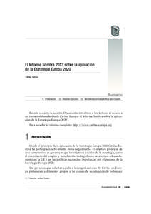 1  El Informe Sombra 2013 sobre la aplicación de la Estrategia Europa 2020 Cáritas Europa