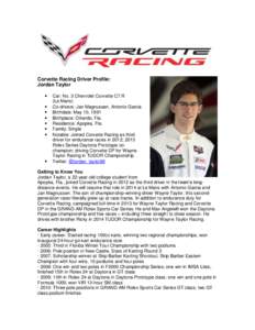 Corvette Racing Driver Profile: Jordan Taylor    