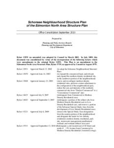 Schonsee Neighbourhood Structure Plan of the Edmonton North Area Structure Plan Office Consolidation September 2010