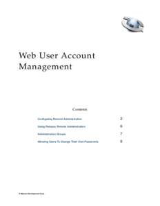 Web User Account Management Contents Configuring Remote Administration