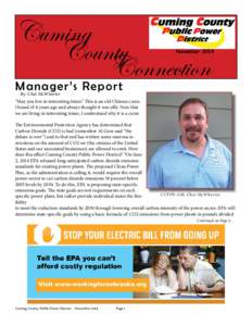 Cuming County Connection Manager’s Report  November 2014