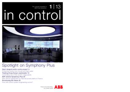 The customer newsletter of ABB Power Generation 1 I 13  in control