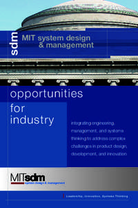 sdm  MIT system design & management  opportunities