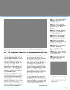 Volume 5, Issue 3, July[removed]Page 1: GULF CZM PROGRAMS RESPOND TO DEEPWATER HORIZON SPILL Page 2: GUAM OUTREACH