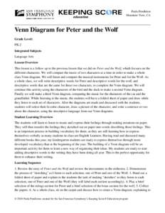 Paula Pendleton Mountain View, CA Venn Diagram for Peter and the Wolf Grade Level: PK-2