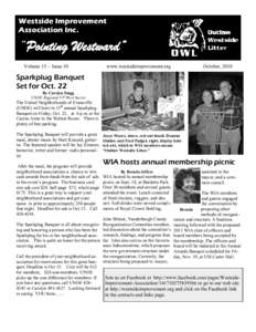 Westside Improvement Association Inc. “Pointing Westward” Volume 15 - Issue 10