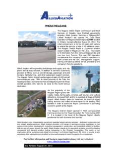 Microsoft Word - Press Release Niagra Falls SC Final 1 .DOC