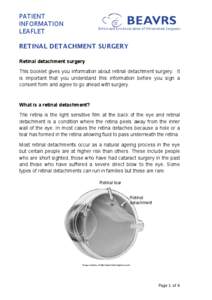 PATIENT INFORMATION LEAFLET British and Eire Association of Vitreoretinal Surgeons