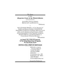 No. 14-___ IN THE Supreme Court of the United States DAVID KING; DOUGLAS HURST; BRENDA LEVY; and ROSE LUCK,